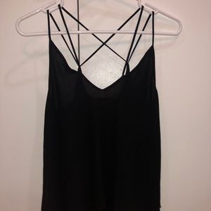 Strappy black blouse